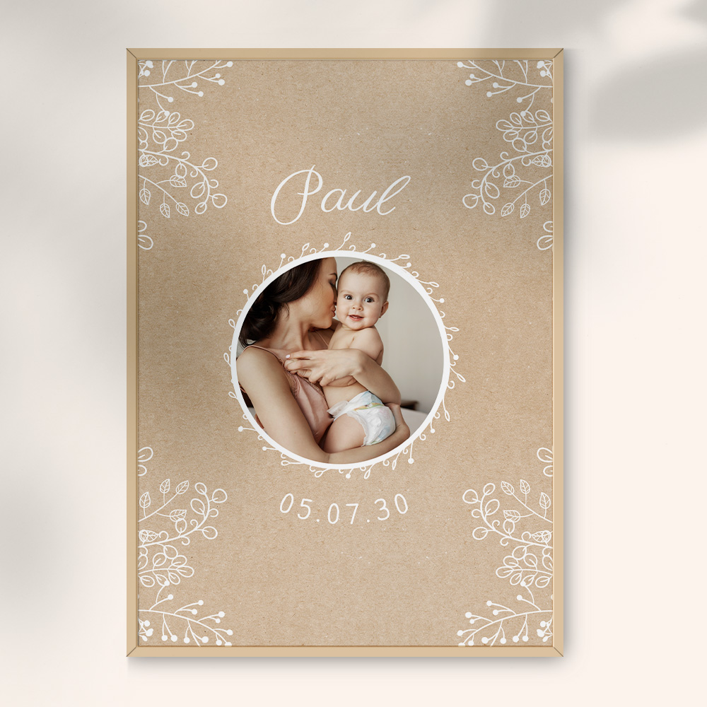 faire-parts naissance kraft nature marque page original