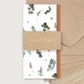faire-parts mariage green feuillage