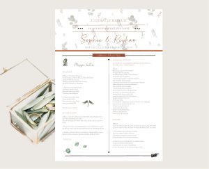 papeterie mariage green feuillage