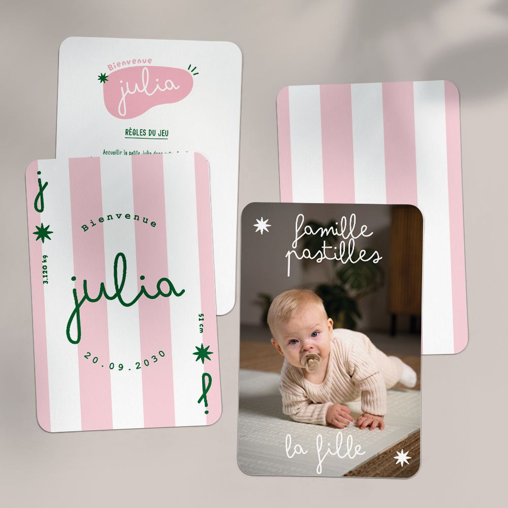 faire-parts de naissance jeu de cartes