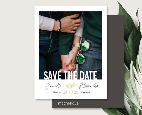 Pastilles Et Petits Pois Save The Date Magnet Polaroid Par